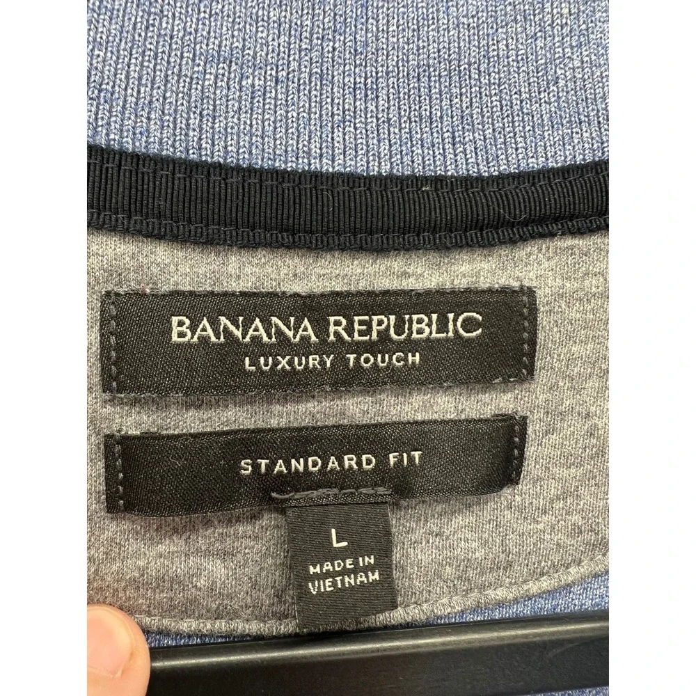 Banana Republic Polo Shirt Mens Sz L Luxury Touch Blue Standard Fit Cotton